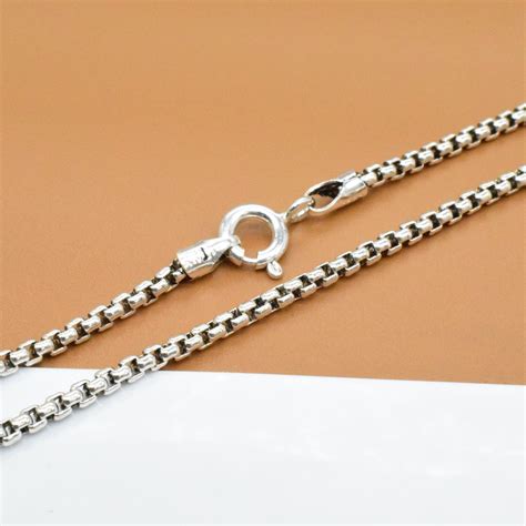 Solid Round Box Chain Necklace 2mm Stainless 